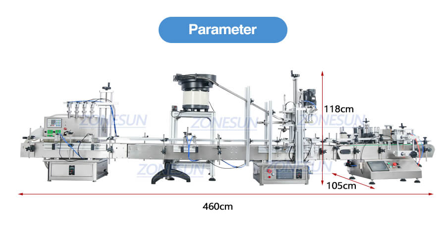 Dimension de la ligne de remplissage de jus de pompe péristaltique automatique
