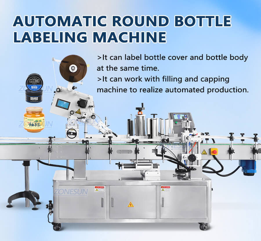 Maszyna do etykietowania nakrętek i korpusów butelek