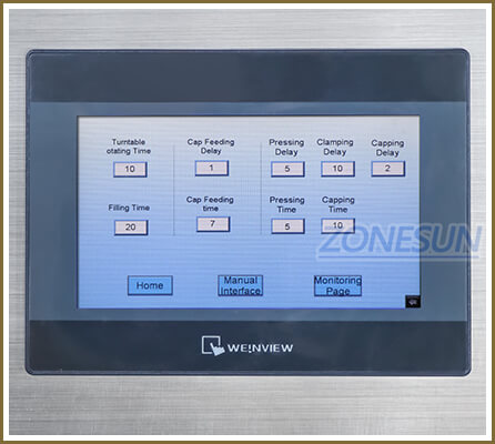 Πίνακας ελέγχου της μηχανής πλήρωσης καλλυντικών κρέμας