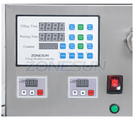 Control Panel of Semi-automatic Double Heads Filling Machine