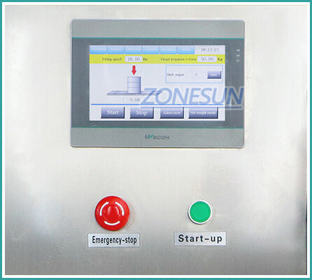 半自動ドラム充填マシンのコントロールパネル