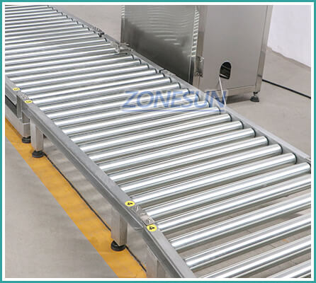 半自動ドラム充填マシンのローラーコンベア