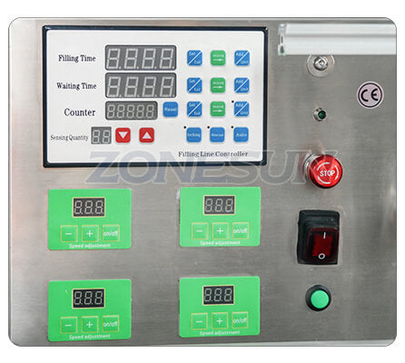 Operation Panel of 4 Heads Magnetic Pump Liquid Filling Machine