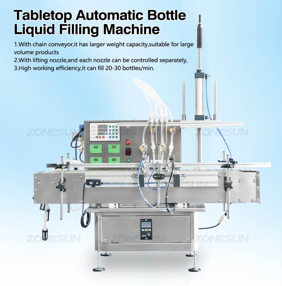 4 Heads Magnetic Pump Liquid Filling Machine