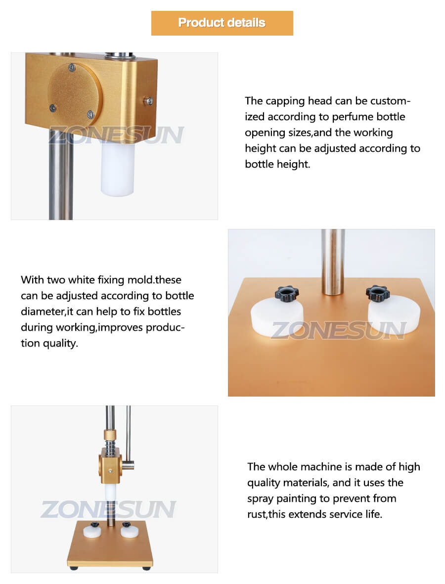Details of Perfume Bottle Collar Ring Capping Machine