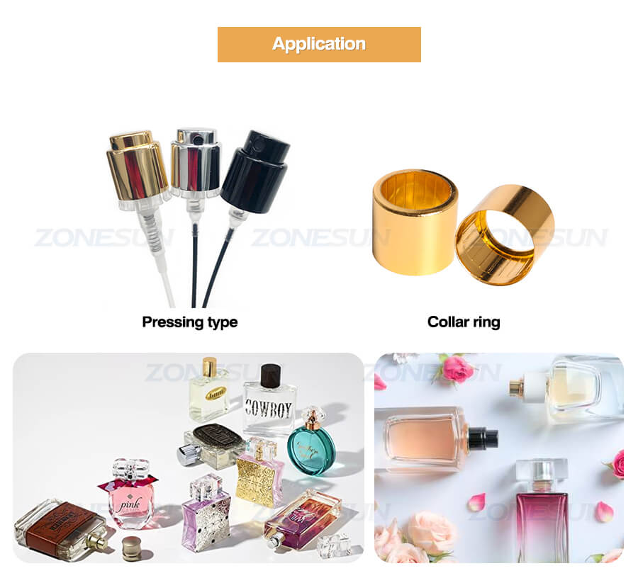 Application of Perfume Bottle Collar Ring Capping Machine