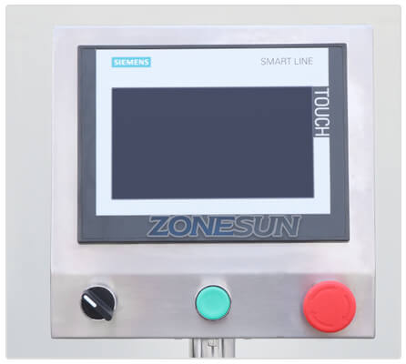 Painel de controle da máquina de crimpagem de garrafa de perfume automática