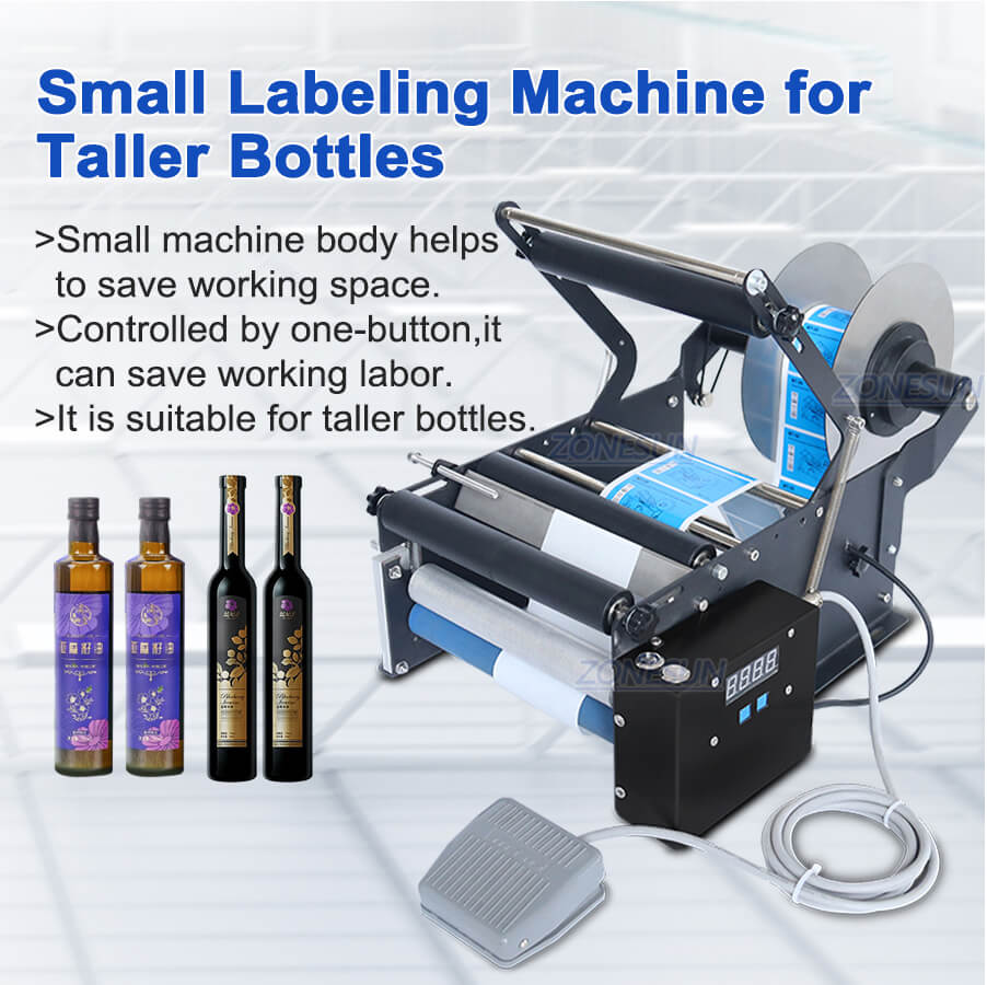 Półautomatyczna maszyna do etykietowania wyższych butelek