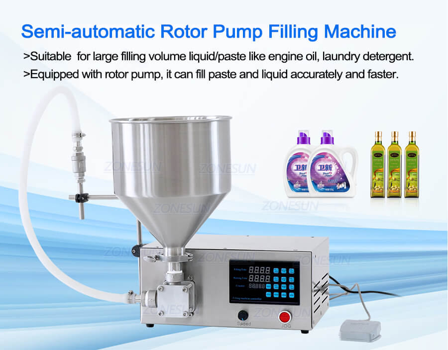 Semi-automatic Lobe Pump Filling Machine For Jam