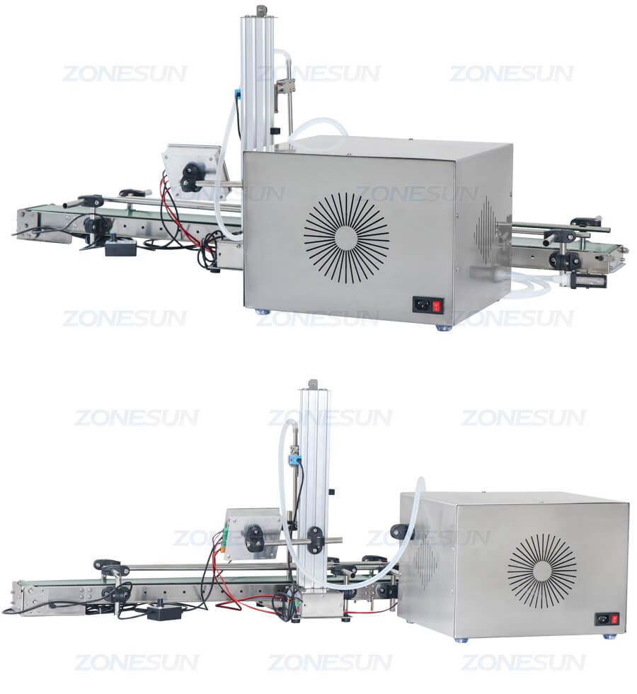 Small Magnetic Pump Filling Machine With Conveyor
