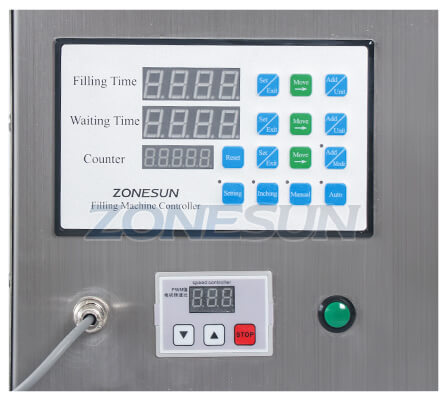Control Panel of Small Magnetic Pump Filling Machine With Conveyor