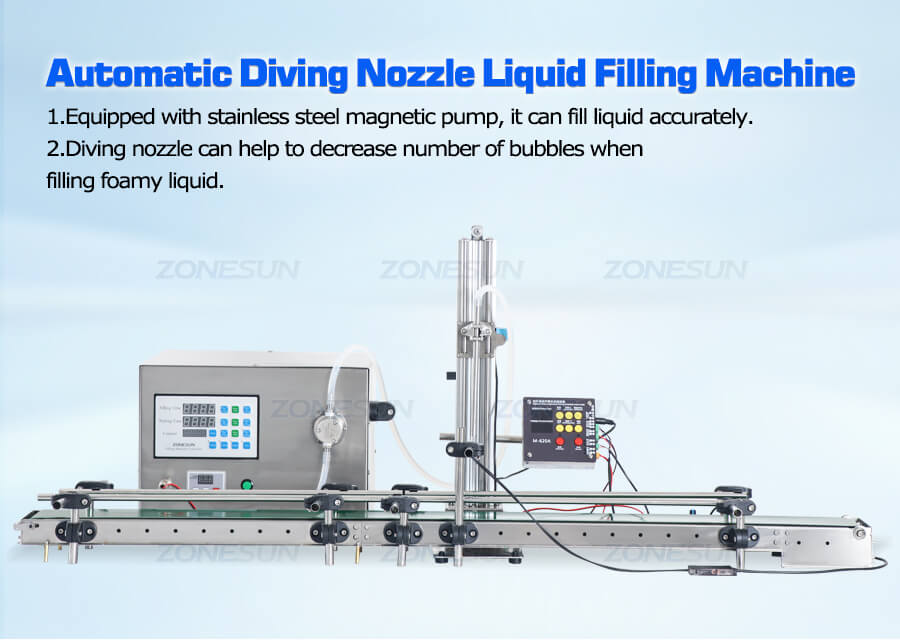 Small Magnetic Pump Filling Machine With Conveyor