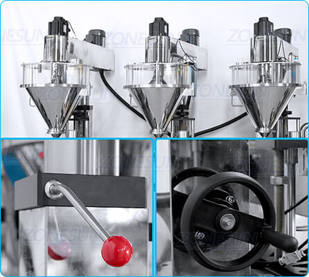 Rotary Knob of 3 Heads Powder Filling Machine