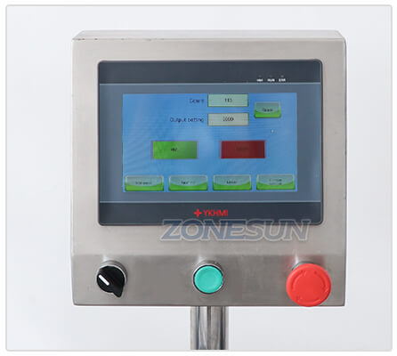 Рабочая панель из машины для покрытия бутылок