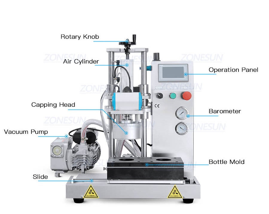 Machine Details of Semi-automatic Jar Vacuum Capping Machine