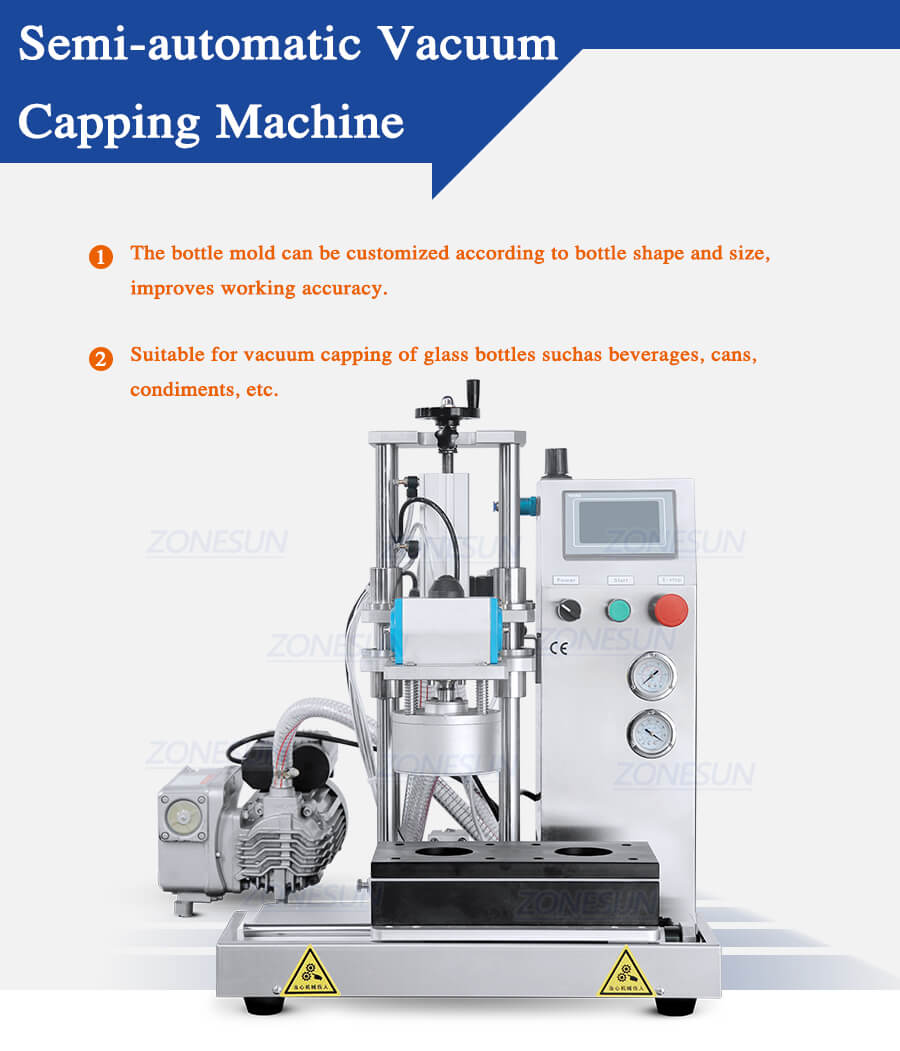 Semi-automatic Jar Vacuum Capping Machine