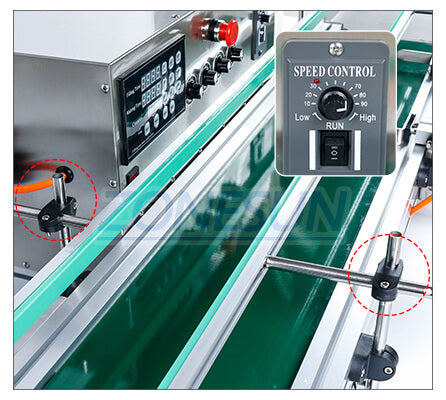 Przenośnik taśmowy automatycznej maszyny do napełniania płynem ZS-DTDP5-4