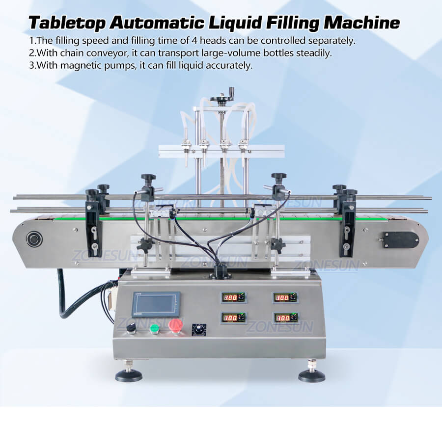 Machine de remplissage de liquide automatique ZS-DTMP4C