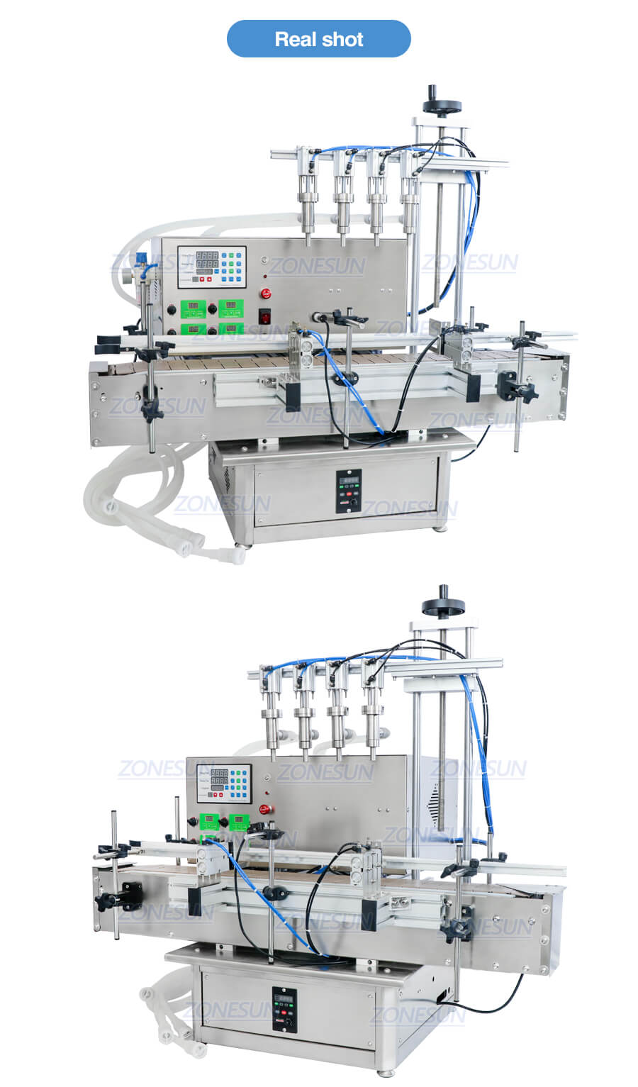 Real Shot of ZS-DTPP4E Liquid Filling Machine