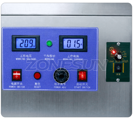 Operation Panle of ZS-FK1800 Bottle Cap Sealing Machine