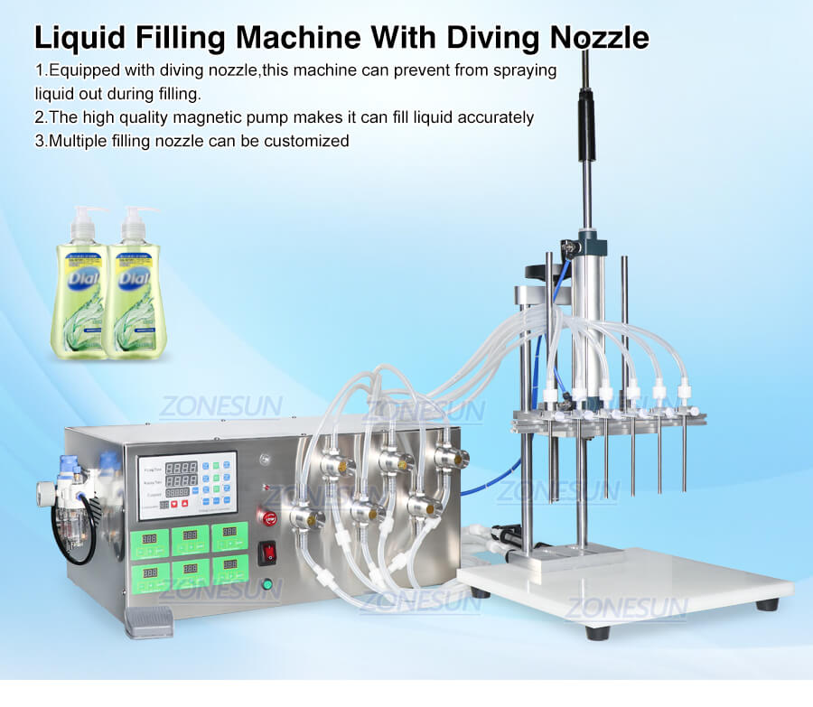 ZS-MP5500D Magnetic Pump Liquid Filling Machine
