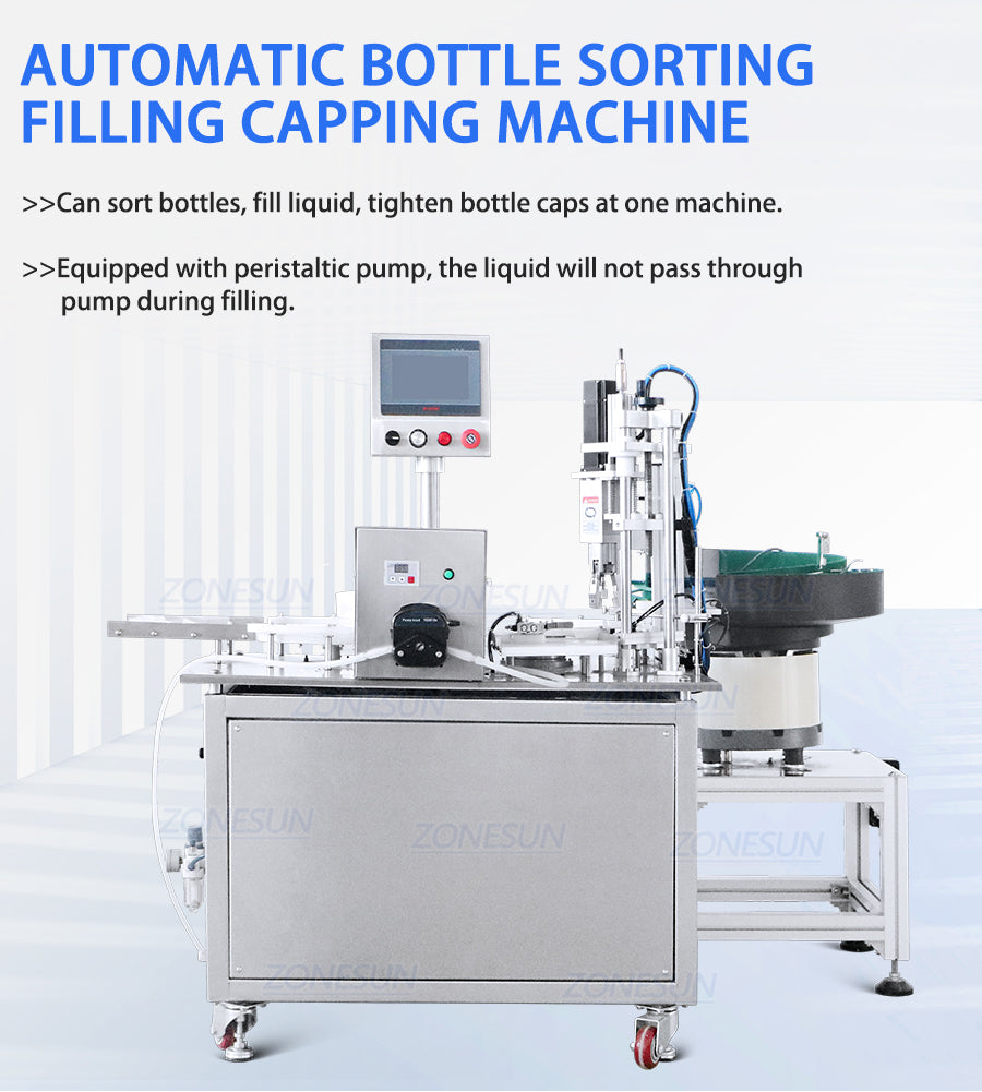 Small Bottle Filling Capping Machine With Sorter
