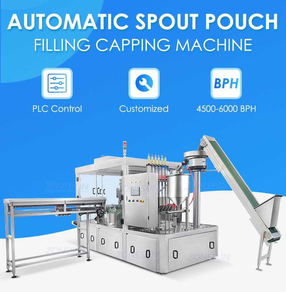 pouches filling capping machine