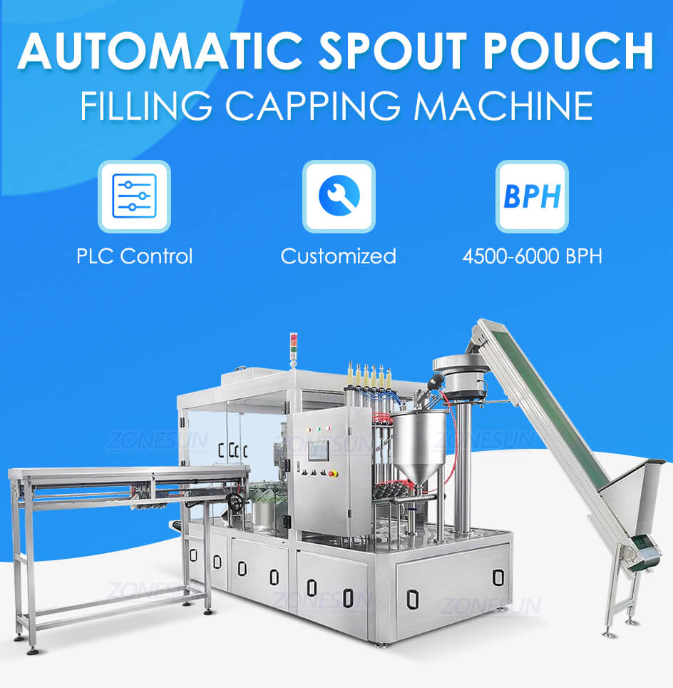pouches filling capping machine