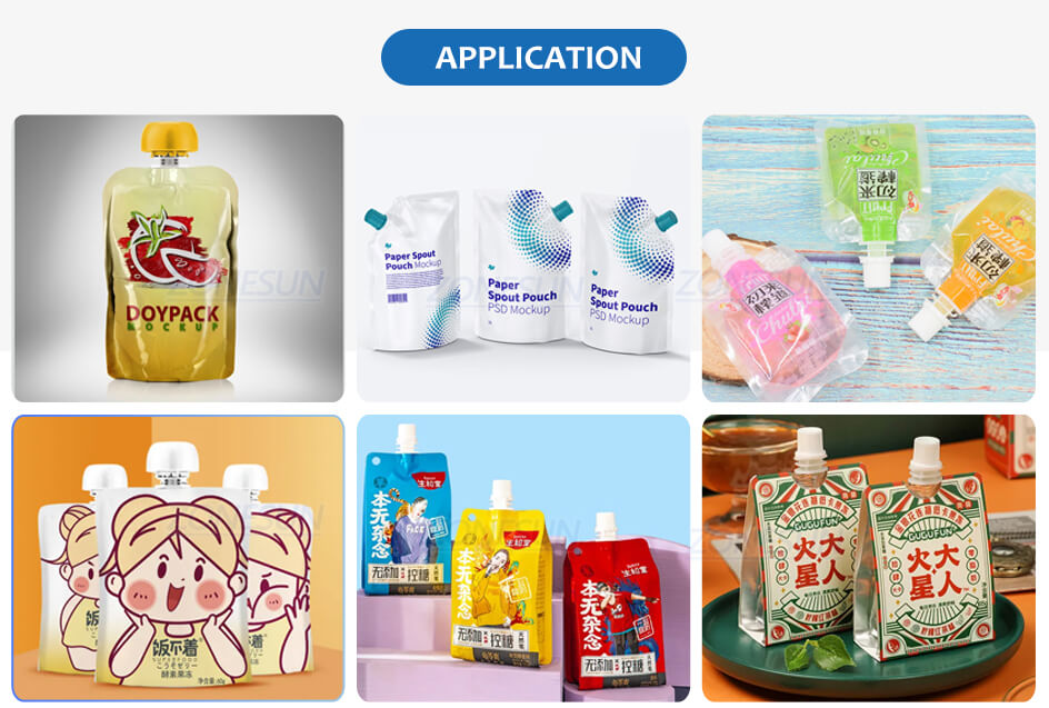 application of pouches filling capping machine