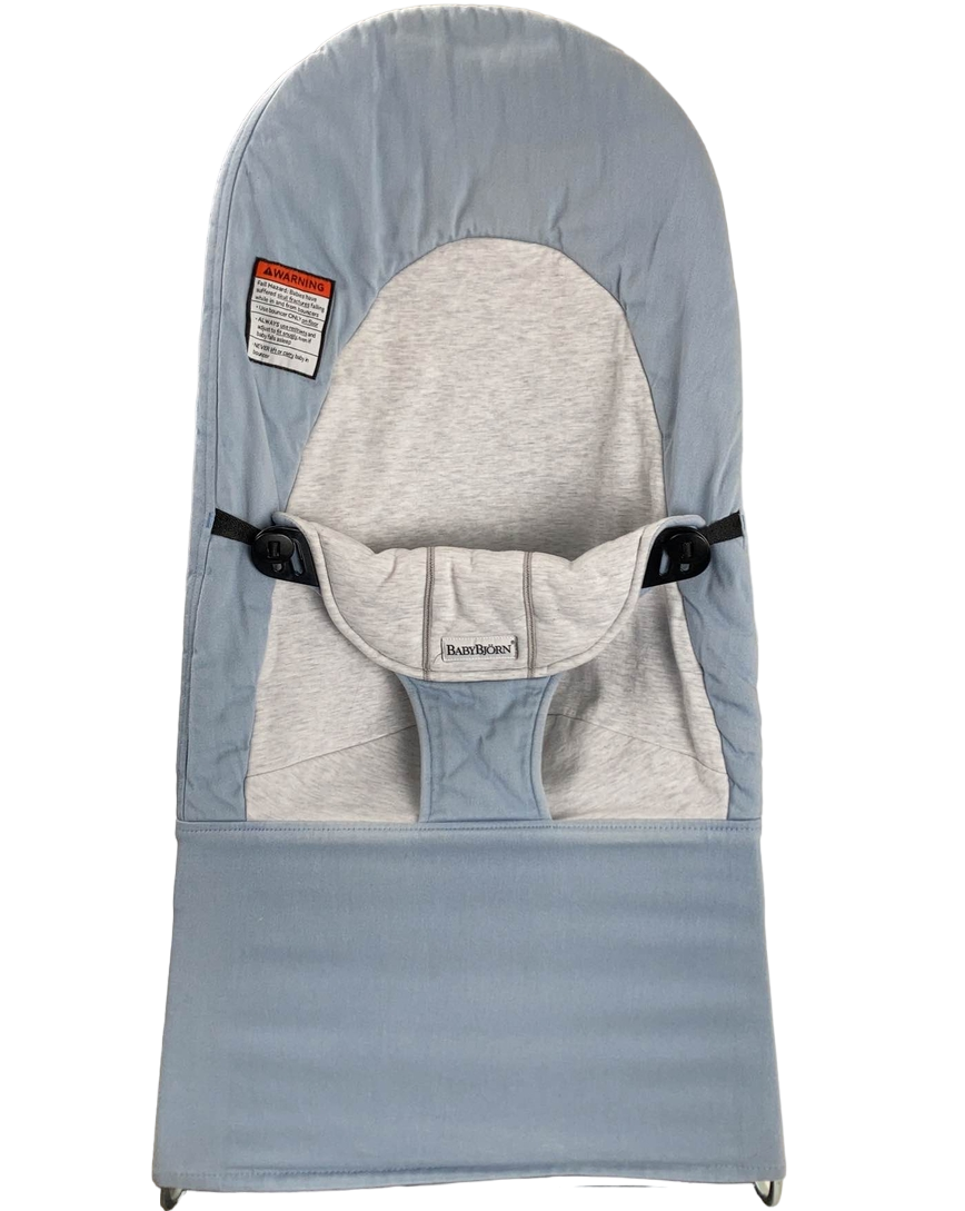 BabyBjorn Bouncer Balance, Blue/Gray, Black Frame