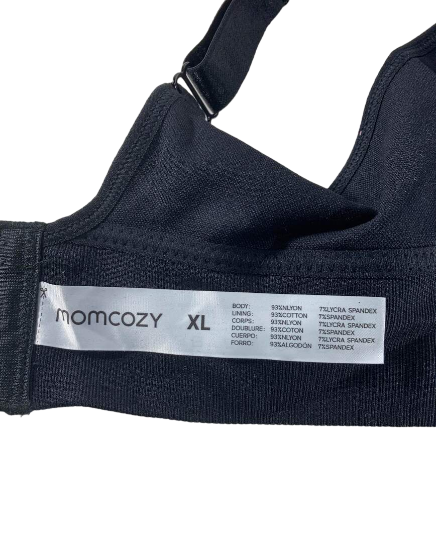 Momcozy All-in-One Super Flexible Pumping Bra, XL, Black