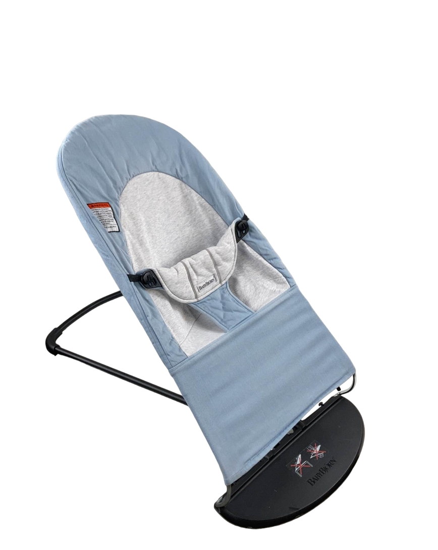 BabyBjorn Bouncer Balance, Blue/Gray, Black Frame