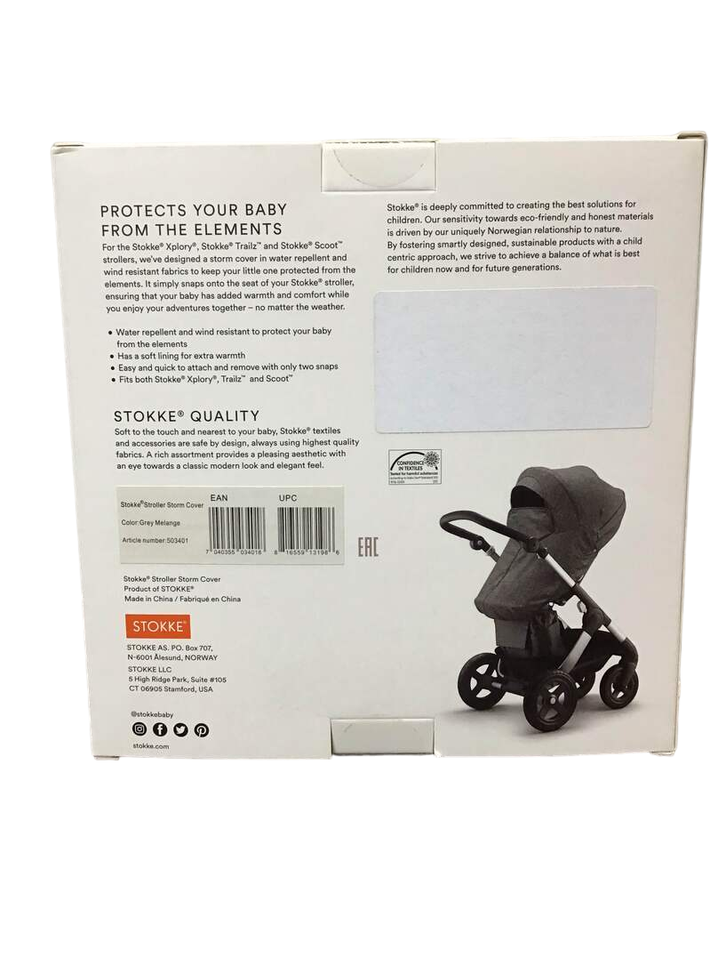 Stokke Stroller Storm Cover, Grey Melange