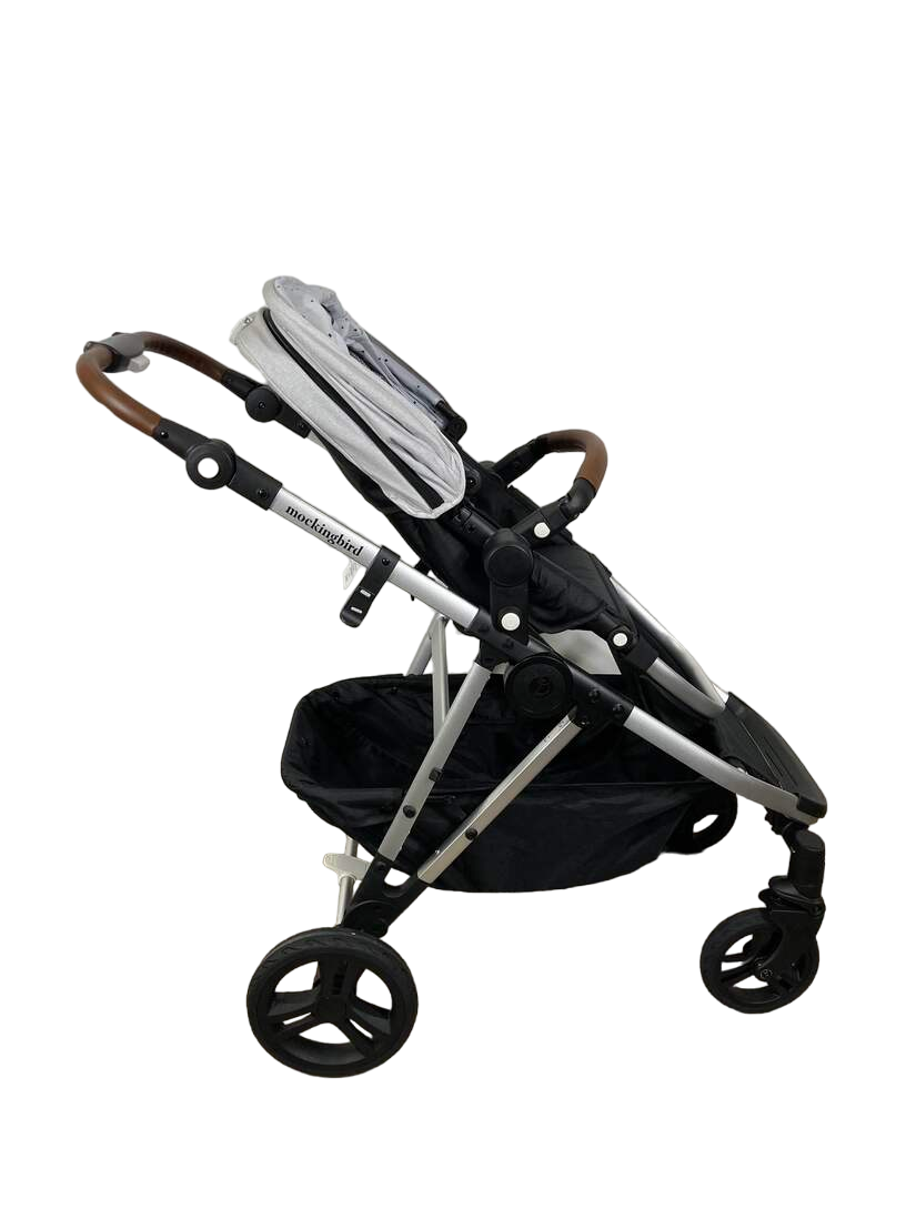 Mockingbird Single to Double Stroller, 2023, Silver with Penny Leather, Limited Edition Night Stars, Limited Edition Light Grey