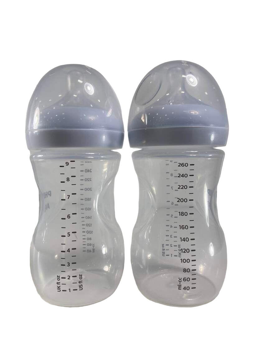 Philips Avent Natural Baby Bottles, 9oz, 2-Pack, Clear