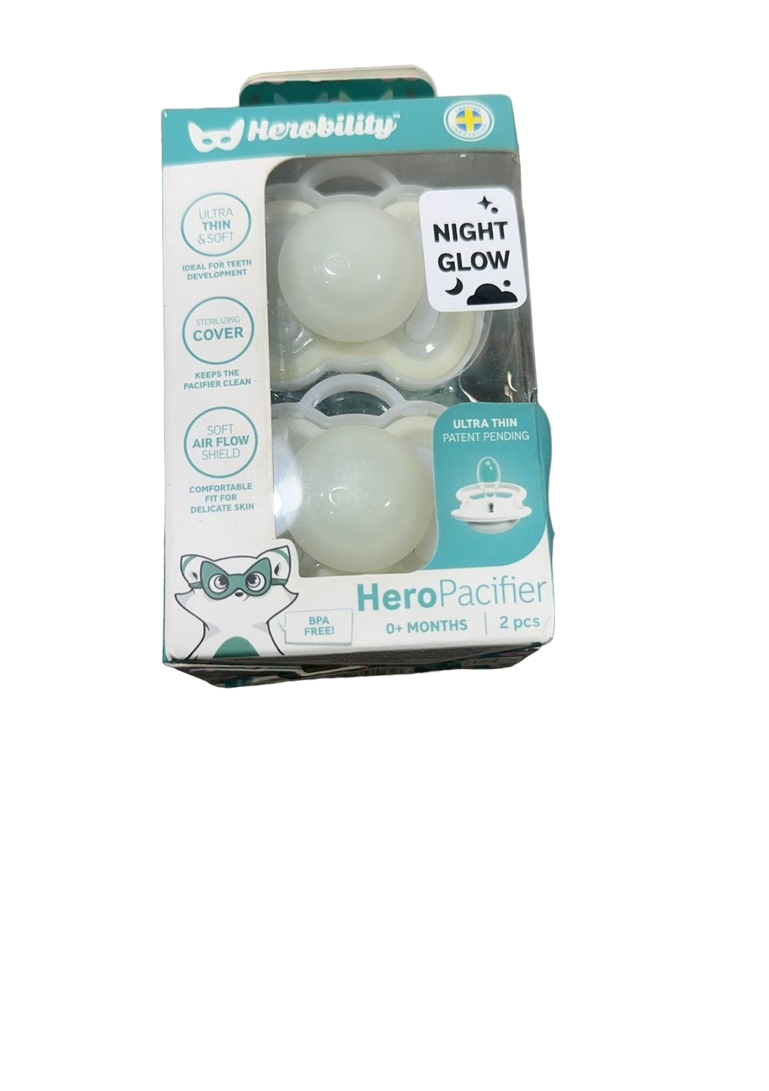 Herobility Pacifier 2 Pack, Night Glow
