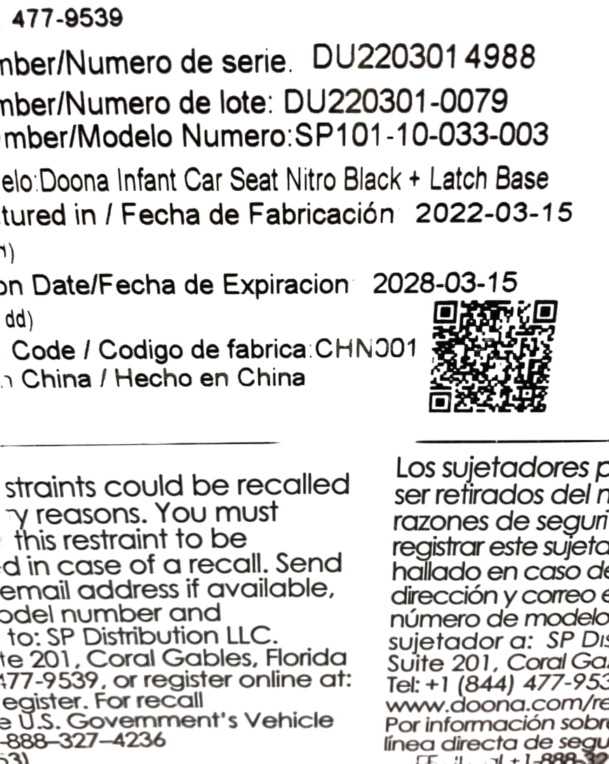 Doona Infant Car Seat & Stroller Combo, 2022, Nitro Black