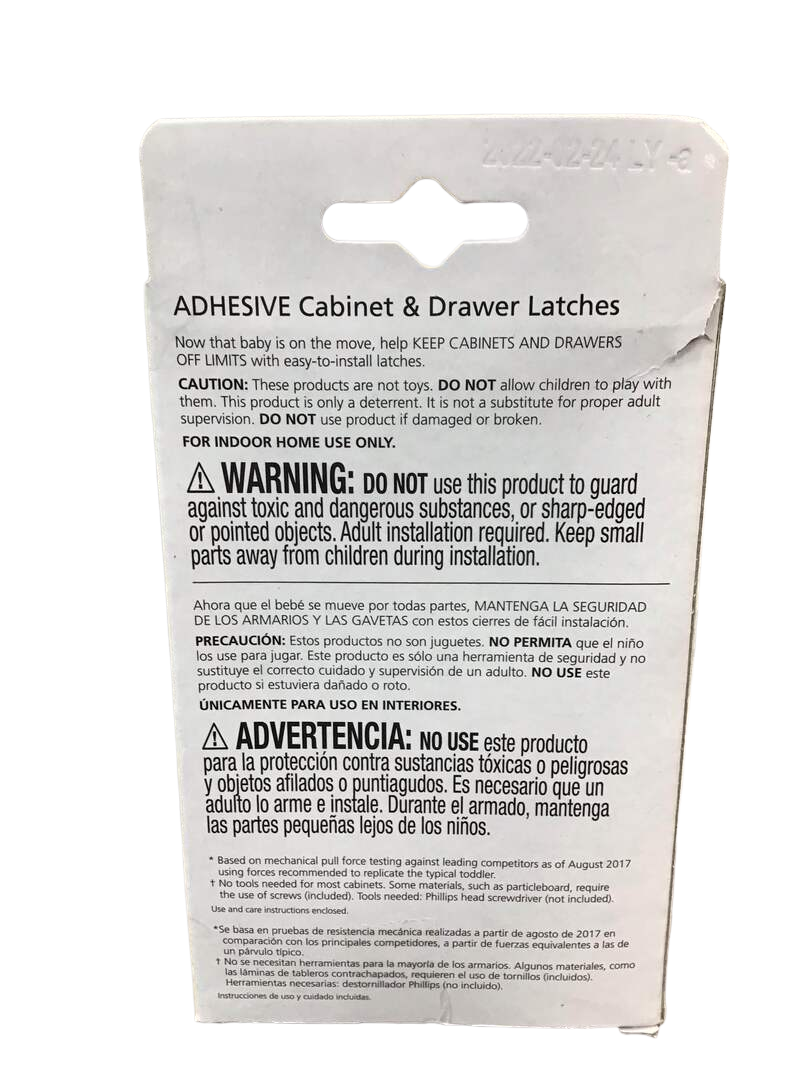 Safety 1st Adhesive Cabinet & Drawer Latches, 4 Pack