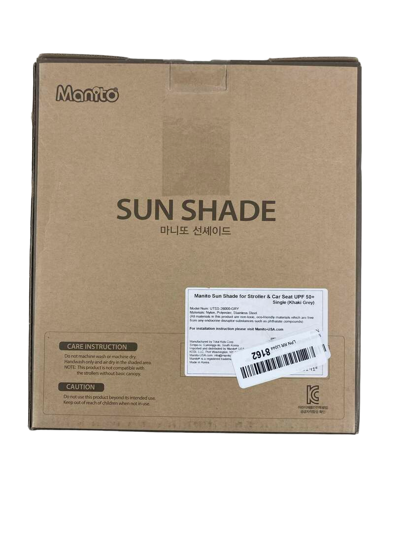 Manito Sun Shade For Strollers And Car Seats, Khaki Grey