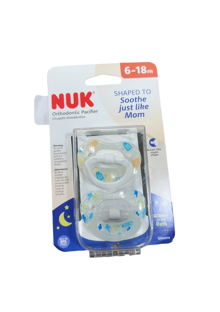 NUK Orthodontic Pacifiers, 2 Pack, 6-18 Months