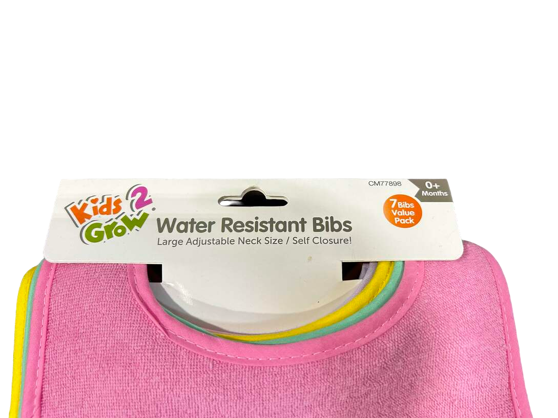 Kids 2 Grow Water Resistant Bibs, 7pack