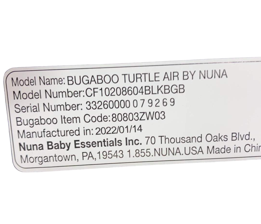 Bugaboo Turtle Air By Nuna Car Seat, 2022, Black