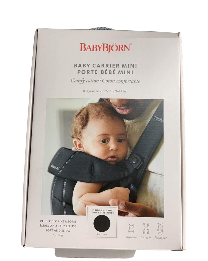 BabyBjorn Baby Carrier Mini, Black Cotton