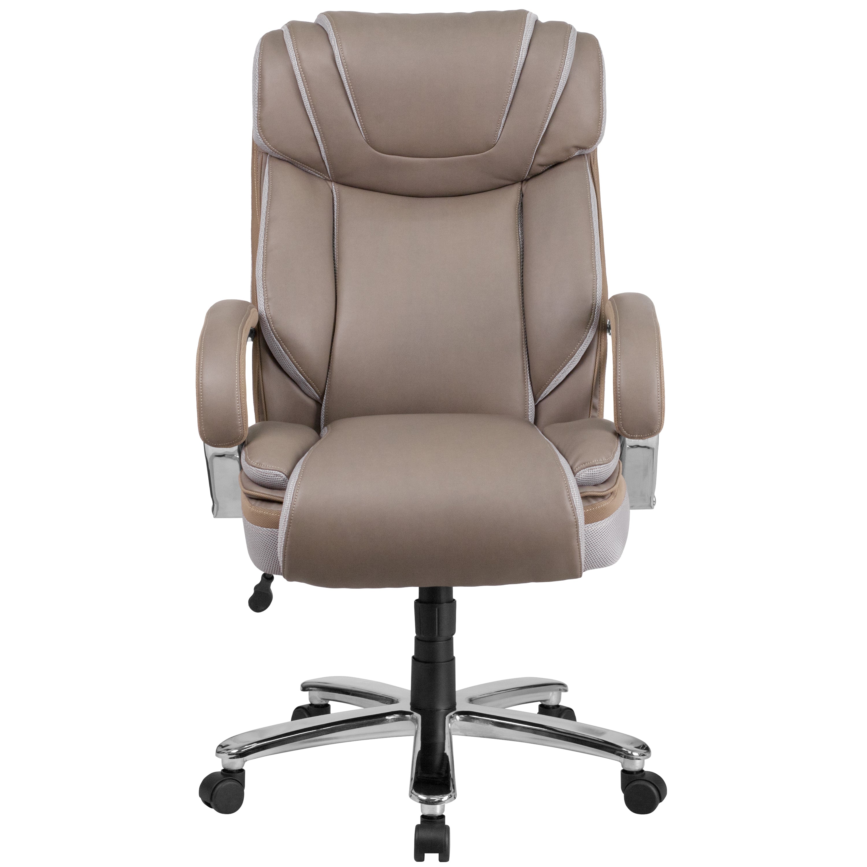 Hercules 500 LB. Capacity Big & Tall Taupe Leather Office Chair