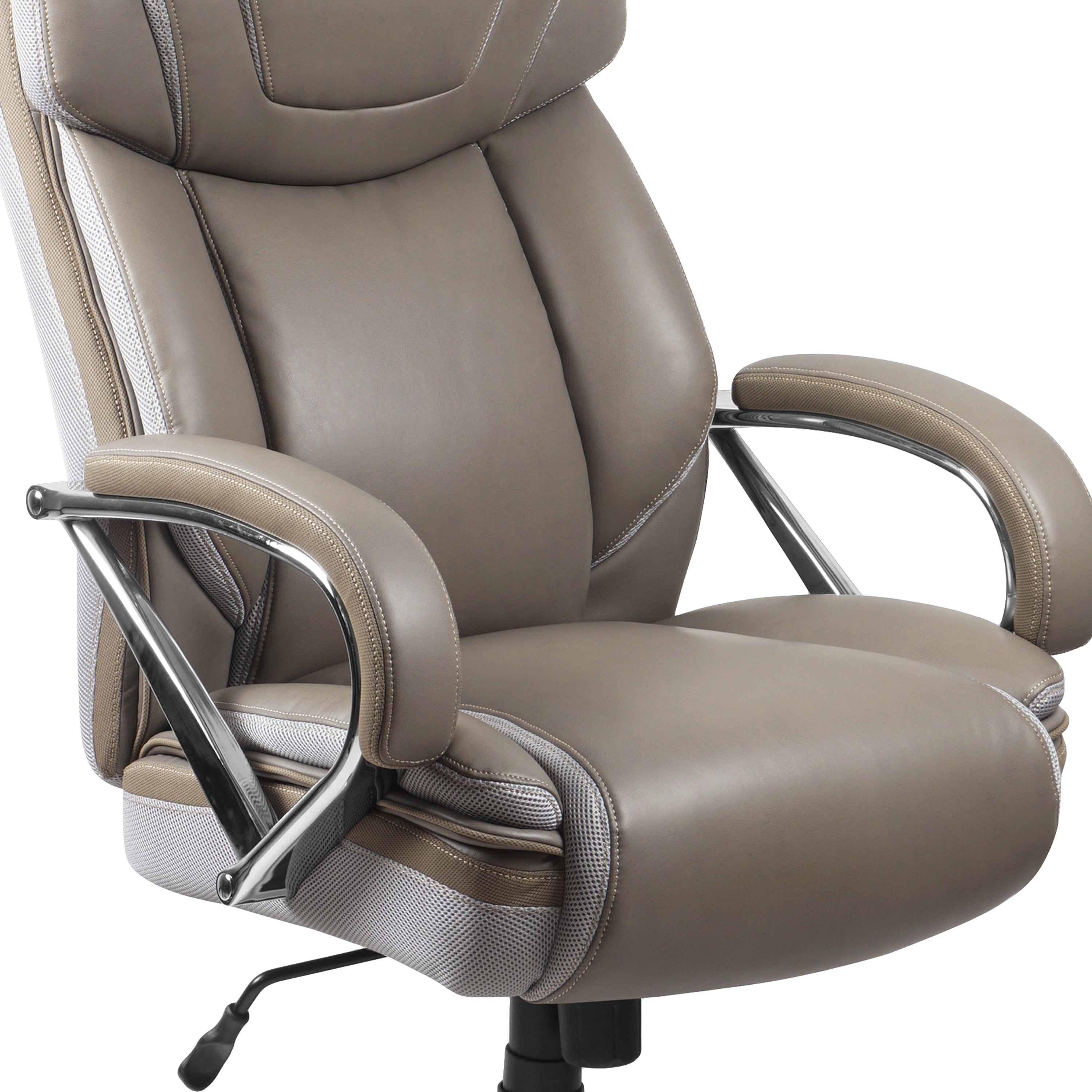Hercules 500 LB. Capacity Big & Tall Taupe Leather Office Chair