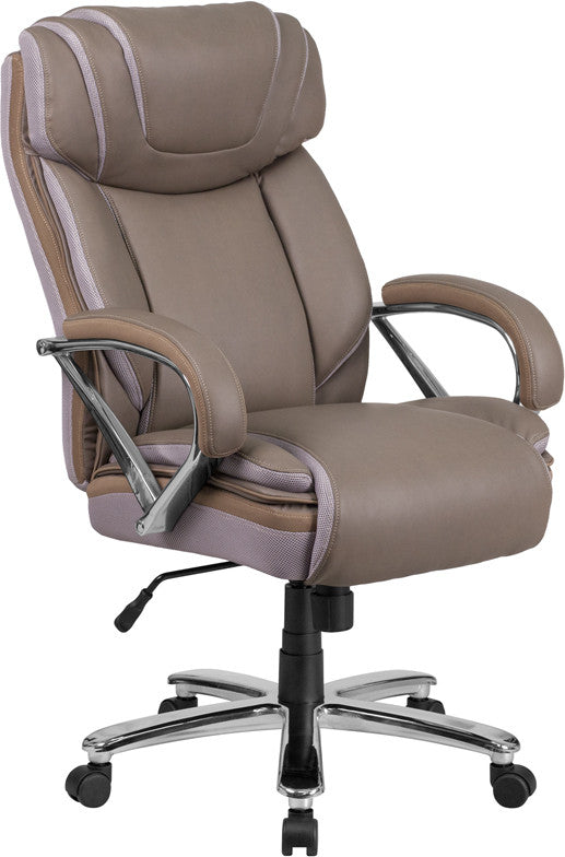 Hercules 500 LB. Capacity Big & Tall Taupe Leather Office Chair