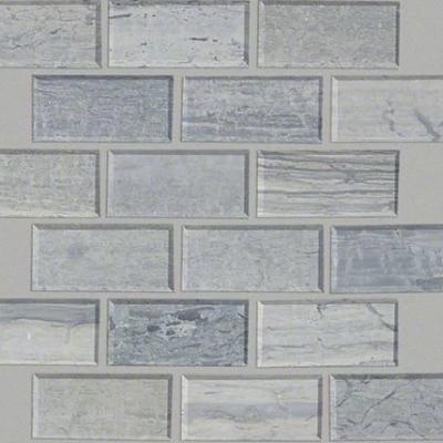 Shaw Tile Chateau 2x4 Beveled Edge Blue Grigio 12x12