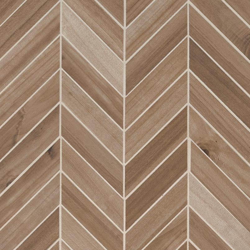 Havenwood Porcelain Tile Collection Saddle Wood Chevron - 12