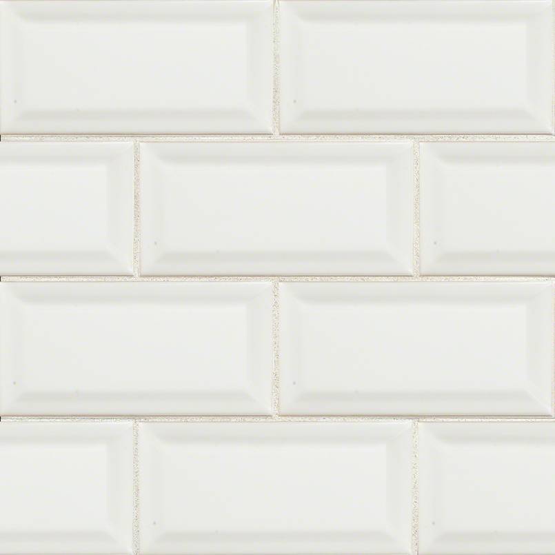 Domino Ceramic Tile Collection White Glossy Beveled - 3