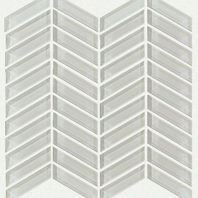 Shaw Tile Cardinal Mist Chevron Glass Mosaic Wall